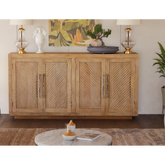 Indian Hand Carved 4 Door Solid Wood Sideboard